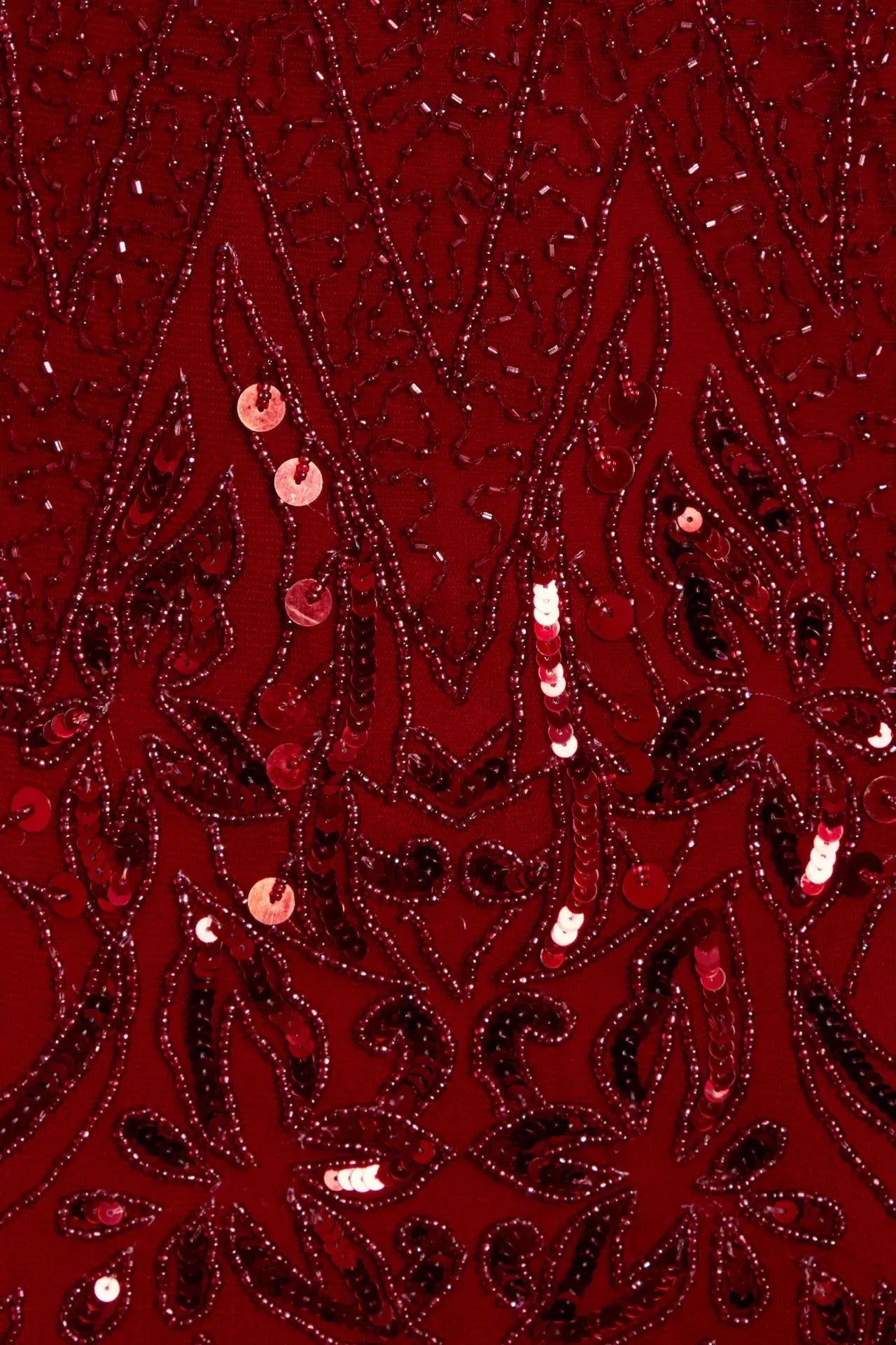 Sleeveless Embellished Plum Red 1920s Style Flapper Dress - Formal Dresses - Occasion by Lucy