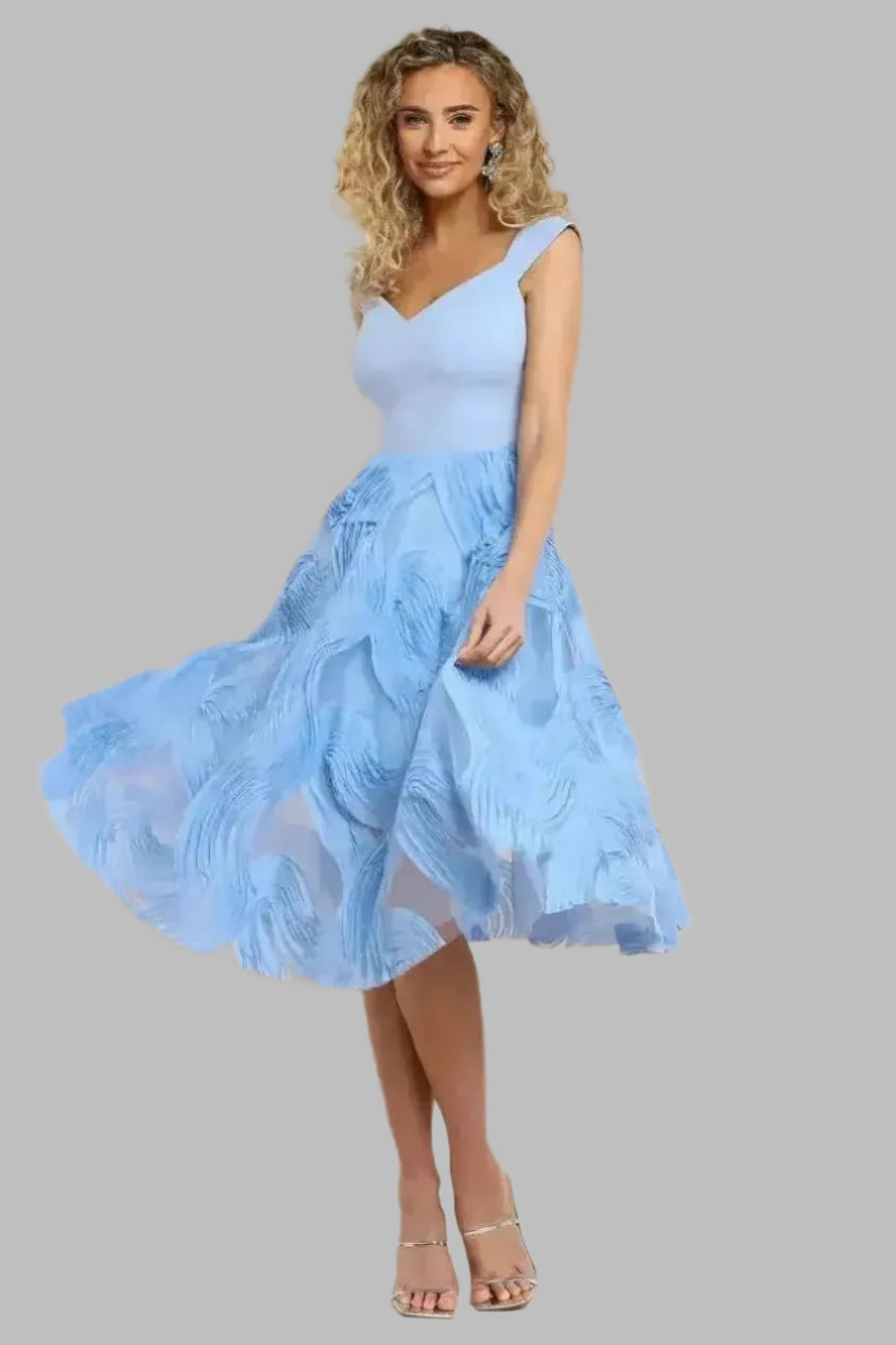 Textured Chiffon A Line Midi Dress - Midi Dresses - Occasion by Lucy