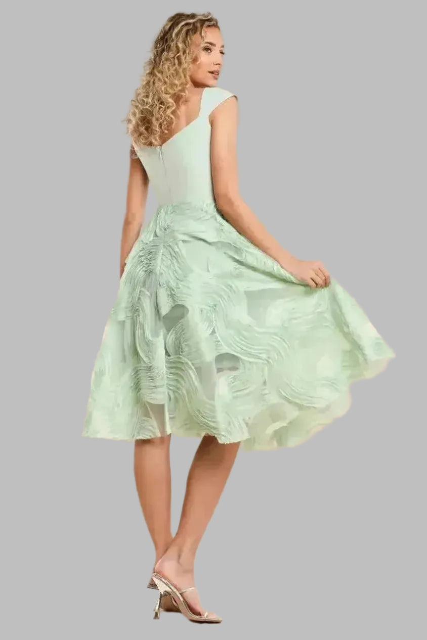Textured Chiffon A Line Midi Dress - Midi Dresses - Occasion by Lucy