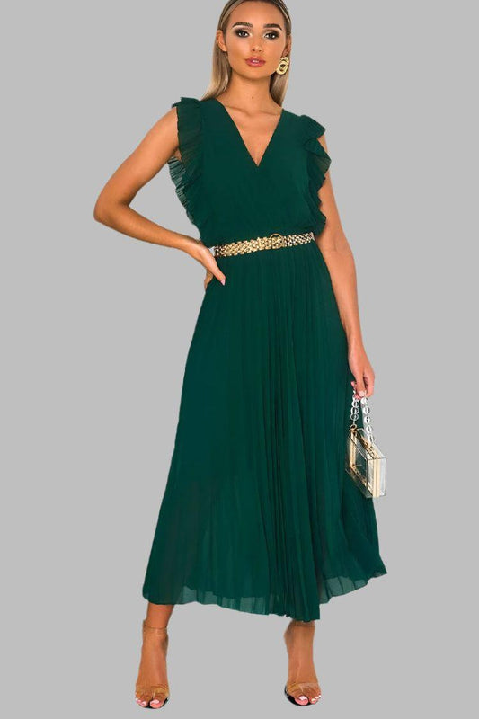 Bryanna Pleated Maxi Dress - Maxi Dresses - Occasion by Lucy