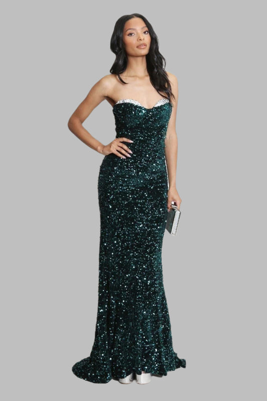 Fish Tail Sequin Sweetheart Maxi Dress - Maxi Dresses - Occasion by Lucy