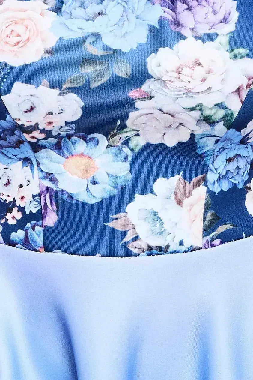 Floral Border Printed Scuba Foam Skater Dress - Skater Dresses - Occasion by Lucy