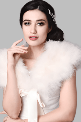 Ivory Vintage Style Marabou Feather Shrug with Satin Ribbon - Shrugs - Occasion by Lucy
