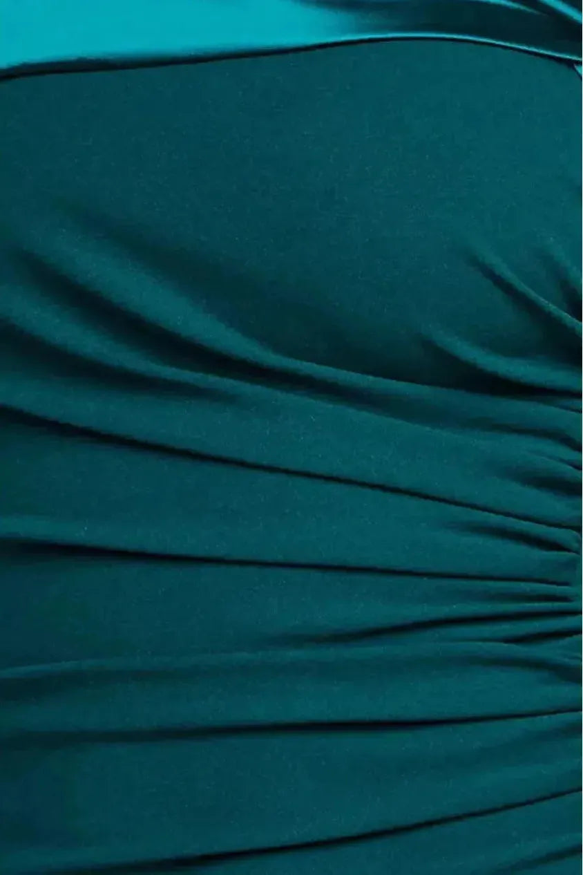 One Shoulder Satin Band Maxi Dress - One - Shoulder Dresses - Occasion by Lucy