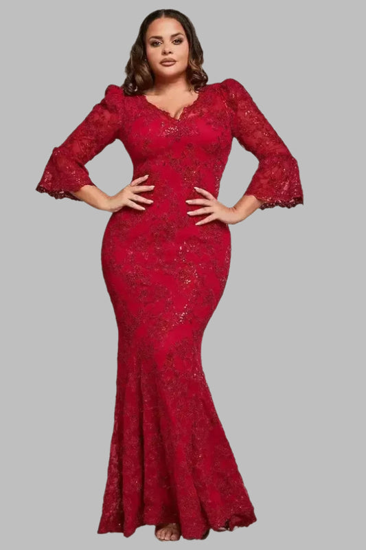 Plus Size Scalloped Lace Maxi Dress - Maxi Dresses - Occasion by Lucy