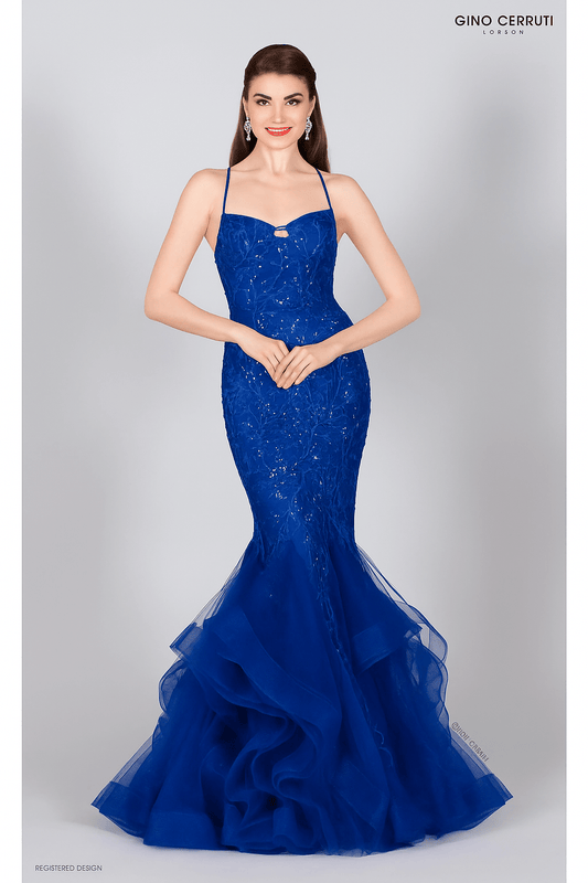 Royal Blue Sparkling Tulle Mermaid Evening Dress - Ball Gowns - Occasion by Lucy