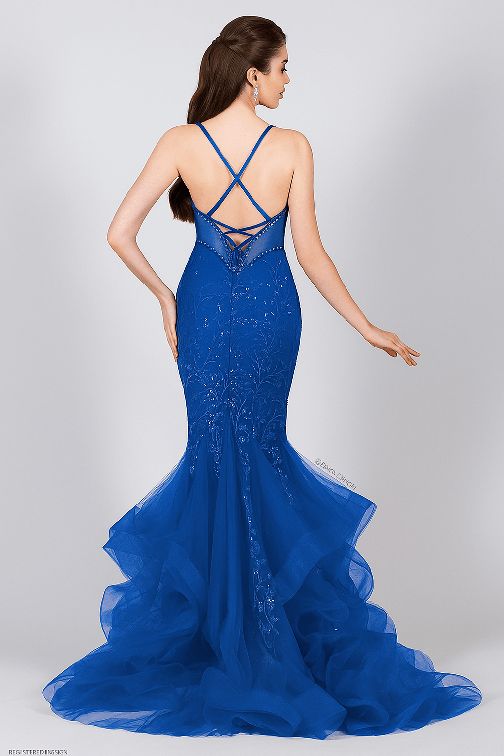 Royal Blue Sparkling Tulle Mermaid Evening Dress - Ball Gowns - Occasion by Lucy