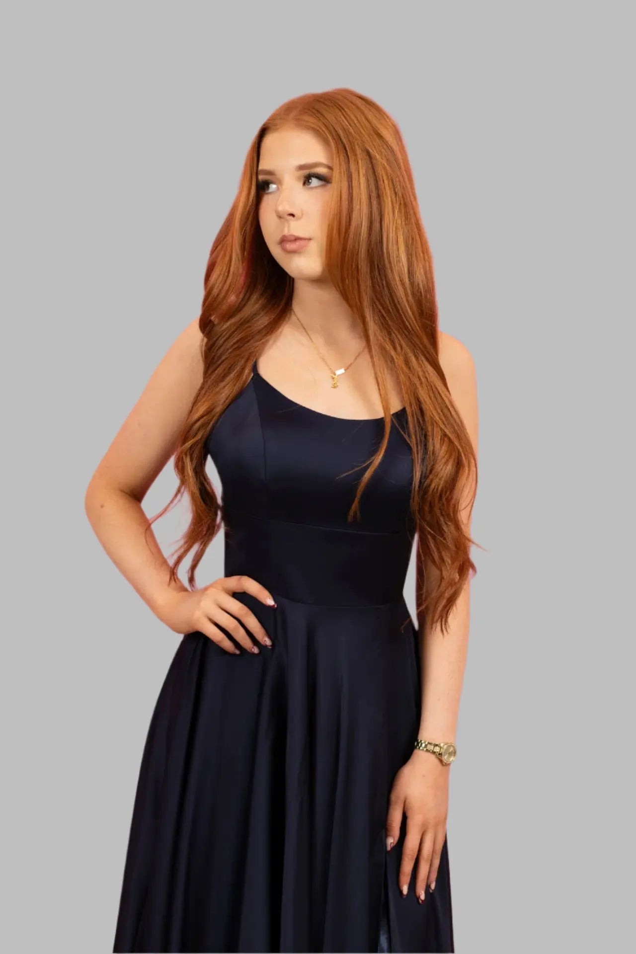 Satin Structured Bodice Maxi Dress with Shoe String Straps - Maxi Dresses - Occasion by Lucy