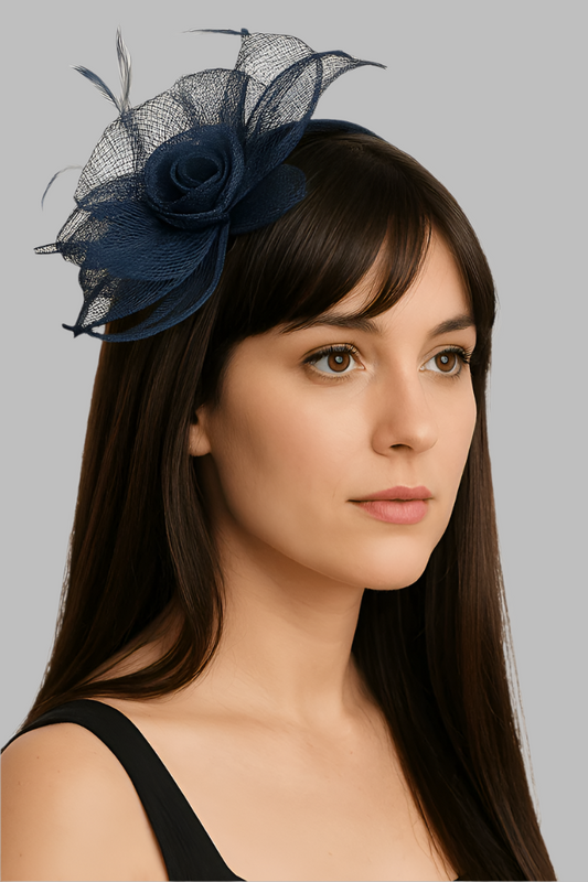 Sinamay Flower Fascinator with Feathers - Fascinators - Occasion by Lucy