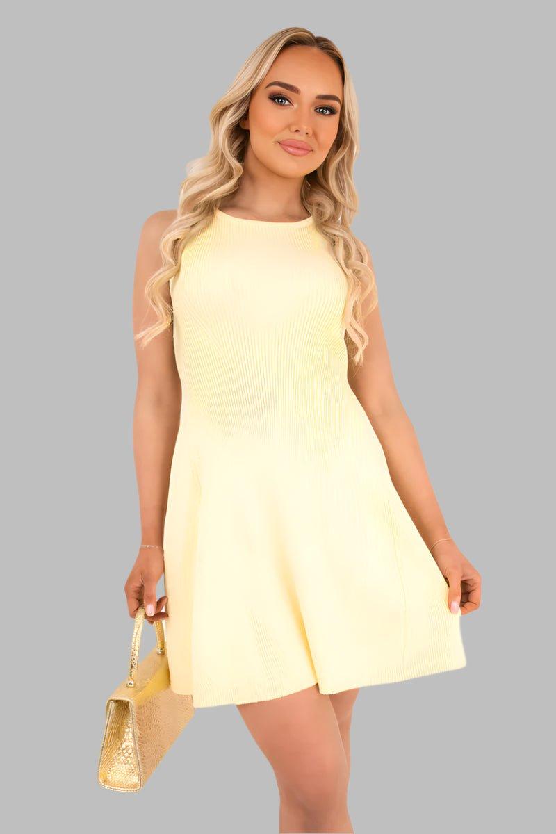 Sleeveless High Neck Pleated Mini Dress - Mini Dresses - Occasion by Lucy